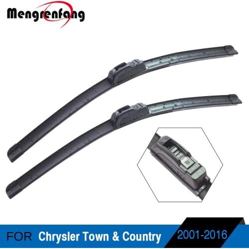 Car Frameless Front Windscreen Wiper Blades Soft Rubber Wiper For Chrysler Town & Country 2001-2016