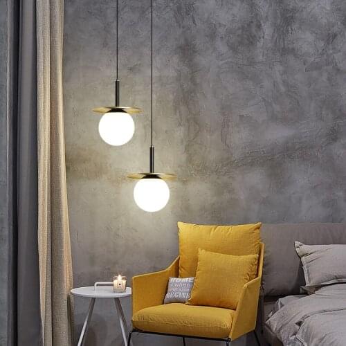 Led glass ball chandelier living room bedroom lamp modern open kitchen lighting home lamp front desk decorative Chandelier