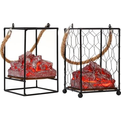 1PCS Simulation Charcoal Fire Night Light Bedroom Decor LED Atmosphere Night Lamp New Year Gift For Home Garden Festival