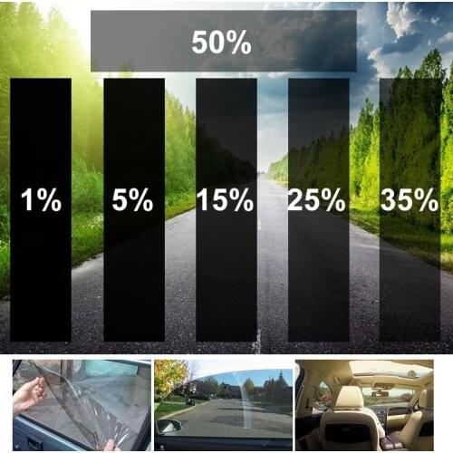 300x50cm VLT Black Auto Car Home Window Glass Building Tinting Film Roll Side Window Solar UV Protection Sticker Curtain Scraper