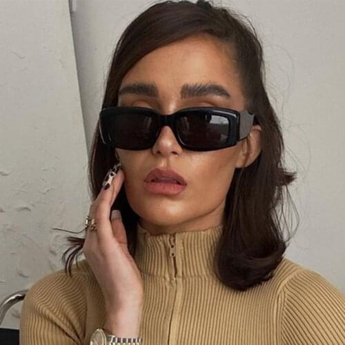 Unique Brand Rectangular Sunglasses Women Vintage Big Frame Square Black Sun Glasses Female Travel Shades Glasses UV400