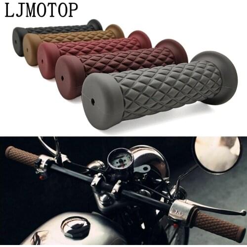 Universal 7/8" 22mm Motorcycle Grips Retro Handle Rubber Handlebar Grip For Suzuki GSF600 Bandit BURGMAN 400 GS1000 GS500E