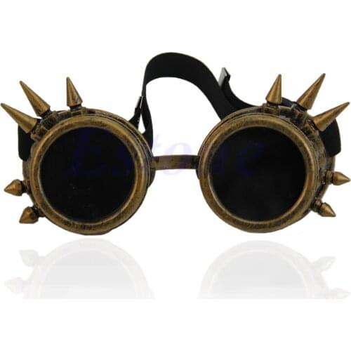 Vintage Victorian Gothic Cosplay Rivet Steampunk Goggles Glasses Welding Punk