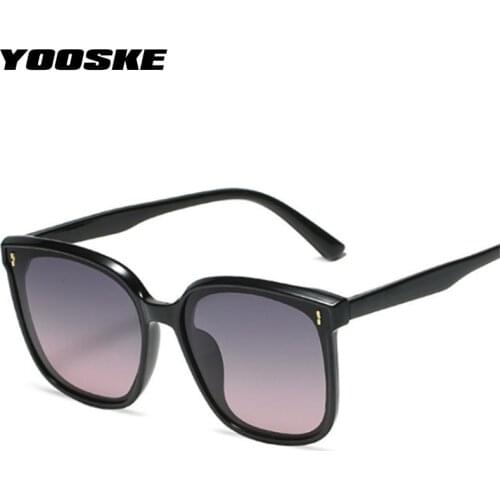 YOOSKE Vintage Sunglasses Men Women Luxury Gradient Gray Pink Square Sun Glasses Femlae Driving Eyeglasses Classic Goggles UV400