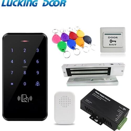 Waterproof 125KHZ Door Access Control System Kit RFID Touch Keypad Electric Magnetic Lock WG 26/34 3000 user with Access Power