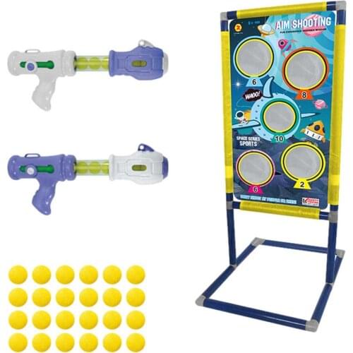 Air Powered Safety Soft Bullet Gun Shooting Game Toy For Kids Funny 24PCS Foam Ball Launch Shooting Toys