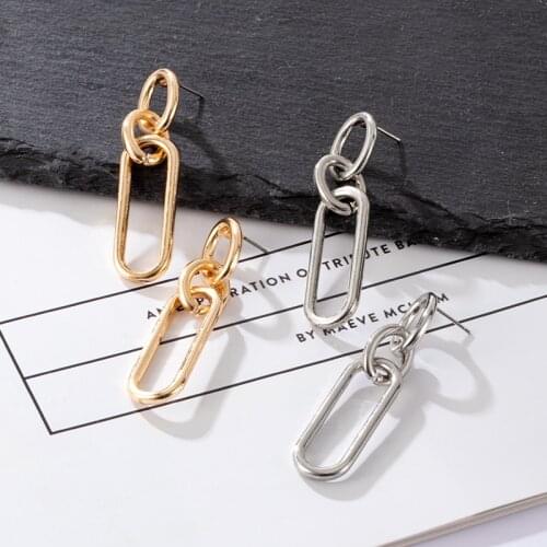 Womens Earrings Korean Chain Drop Earrings For Women Fashion Statement Geometric Earrings 2021 Trend Female Jewelry Wholesale