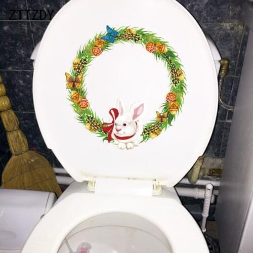 ZTTZDY 24.5×24.2CM Easter Egg Knitted Ring Cartoon Kids Room Wall Decor Funny Toilet Stickers T2-1304