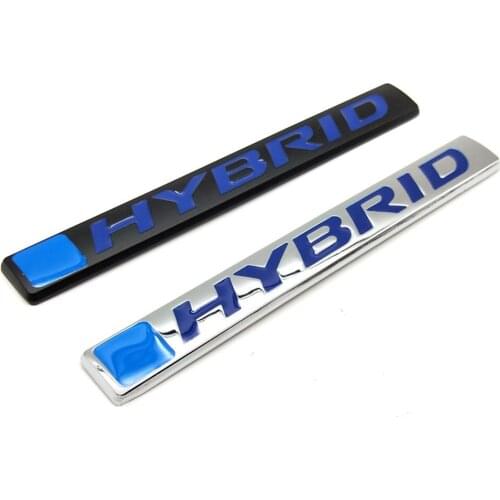 1PC HYBRID Metal Car Sticker Emblem Blue Badge Symbol Rear Trunk Tailgate Decal Auto Accessories15x2.4cm