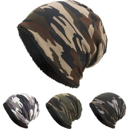 1PC Warm Velvet Hat Plush Camouflage Cap Chapeau Casual Fashion Outdoor Thick