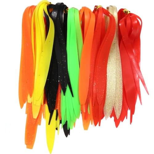 10PCS/Bundle 8 Colors Silicone Straight Drift Streamers Gradient Width Design Spinnerbait Buzzbait Jig Lure Making Material