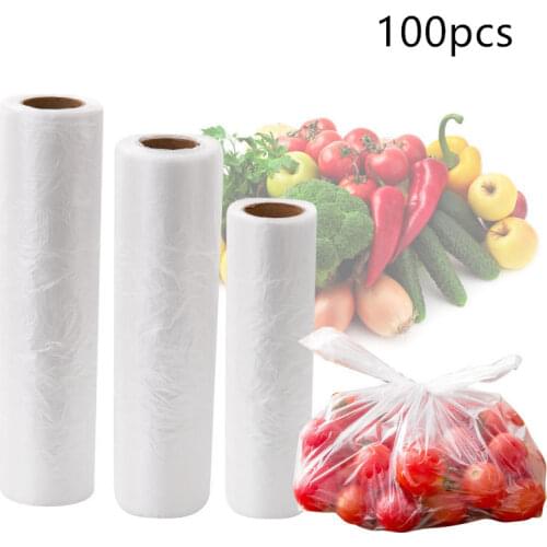 100pcs Transparent Plastic Bags Shopping Bag Supermarket Bags With Handle Food Packaging Plastic Shopping Bag Food Packaging