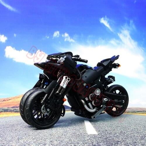 1025+pcs Technic Motorcycle MOTO Racing Car Creator Black Building Blocks City Toys for Children Boys Classic Bricks Gifts Cars