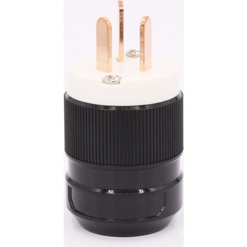 2Piece Hi-End Pure copper AU Mains Power Plug Male Copper Connector Cable Cord 3 Pin HiFi