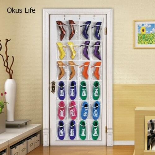 24 Pockets Hanging Organizers Bag Behind The Door Shoes Storage Bag Bumper Cradle bag Kitchen Bathroom Storage Bag With Hooks