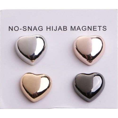 4 Pairs Safe Hijab Brooch Strong Metal Plating Magnetic Hijab Clip Luxury Accessory No Hole Pins Magnet Brooches A5KE