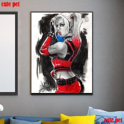 5D DIY Diamond Painting cross stitch Cartoon style modern girl mosaic full square round diamond embroidery rhinestone painting