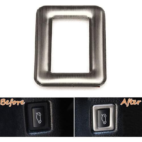 BBQ@FUKA Stainless Steel Car Rear Trunk Switch Button Sticker Cover Decoration Trim For BMW 5 Series 2014-2017 Car Accessories
