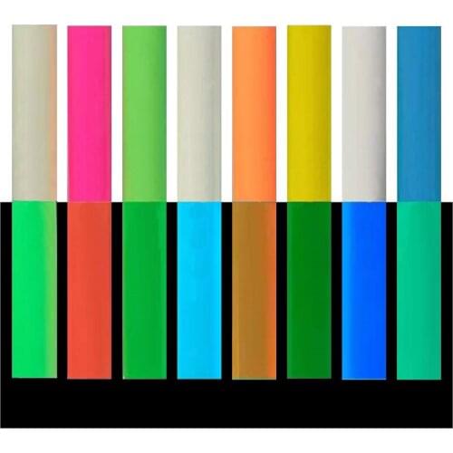 Free shipping 1 sheet 25cmx100cm Luminous Heat Transfer Vinyl Glow in Dark noctilucent Heat Press Machine Tshirt Iron On HTV