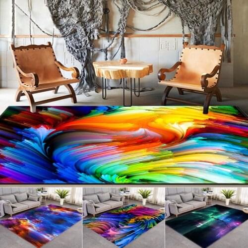 Large Rugs 3D Printing Dazzling Visual Carpet for Living Room Bedroom Area Tea Table Aisle Modern Mat Tatami Rug Home Decor