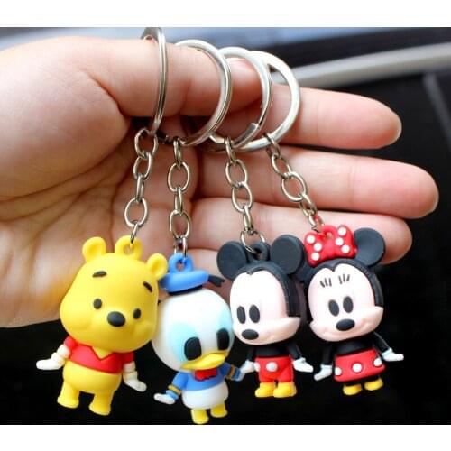 Disney creative cartoon pvc three-dimensional doll key chain pendant accessories key ring chain promotion activities small gifts