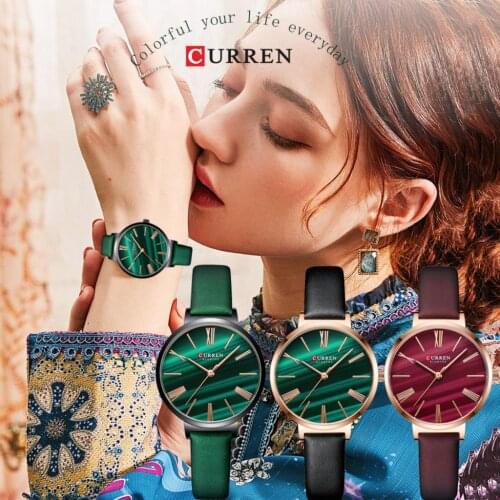CURREN Fashion Luxury Quartz Watches Women Casual Leather Strap Watch Women Female Clock Dress Gift Lovely Girl часы женские