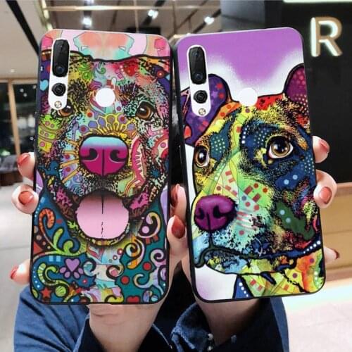 Cute Pitbull Dogs Pop Art Phone Case Huawei Y6P Y8S Y8P Y5II Y5 Y6 2019 P Smart Prime Pro
