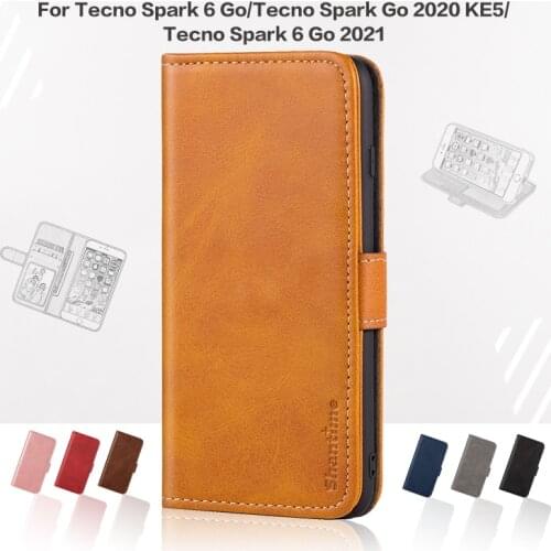 Flip Cover For Tecno Spark 6 Go Business Case Leather Luxury With Magnet Wallet Case For Tecno Spark 6 Go Phone Cover