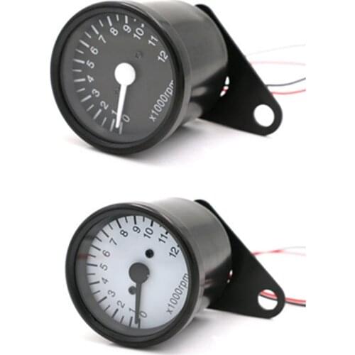 Black Universal LED Backlight Tachometer Speedometer Gauge Motorcycle Dual Sport bike Cruiser Bobber Chopper Touring
