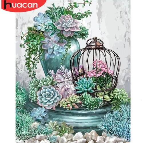 HUACAN Coloring By Numbers Flowers HandPainted Painting Kits Art Dawing On Canvas DIY Home Decoration Gift