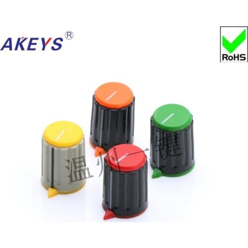 KN15-Y-6 potentiometer rubber plastic colored knob band switch knob hat key hat rubber knob