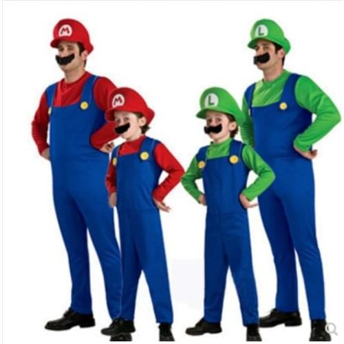 Halloween costume party Mario super Mary sweethearts parent-child outfit COSPLAY anime show men and women clothing