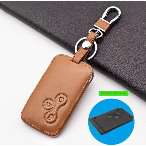 Leather 3 Button Smart Card Skin Protector Car Key Cover Case For Renault Clio Logan Megane 2 3 Koleos Scenic