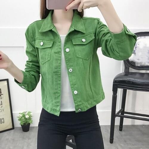 G1544 Spring autumn 2020 new womens Korean version fashion student short section denim jacket cheap wholesale