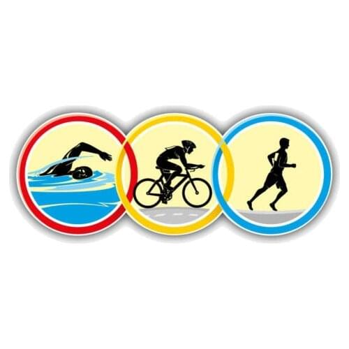 Hot Lifelike Triathlon Sport Car Sticker Decorative Vinyl PVC 11cm*6cm Motorcycle Laptop Decal