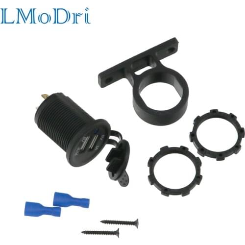 LMoDri 12V Dual USB Car Motorcycle Charger Socket Splitter Power Adapter Mobile Phone Charge Waterproof
