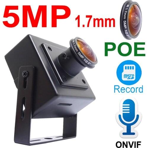 JIENUO 5MP POE Panoramic Mini Camera Ip Audio Cam Cctv Security Surveillance High Definition 1.7mm Lens Cam Onvif HD Home Camera