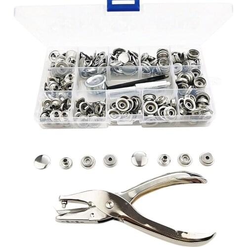 Snap Fasteners Kit 15Mm Metal Snap Buttons For Clothing Bag Shoes Collar Belt Jeans Perfect Fit Adjust Button Diy Tailor