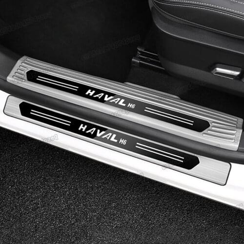 Car Door Sill Cover Threshold Panel Protector Trim Decoration for Haval H6 2020 2021 2022 Accessories Auto Audio Styling