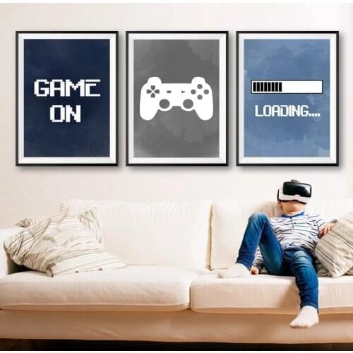 Video Game Wall Art Canvas Painting Nursery Boys Wall Decor Gaming Party Poster Prints Child Boy Gifts Gaming Room Decoration
