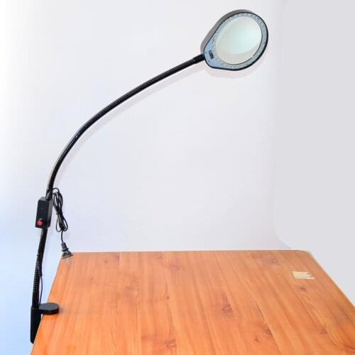 8X Magnifying Glass Table Machine Soft Rod Dimmable LED Light Magnifier For Reading Repairing And Inspection Desktop Magnifier