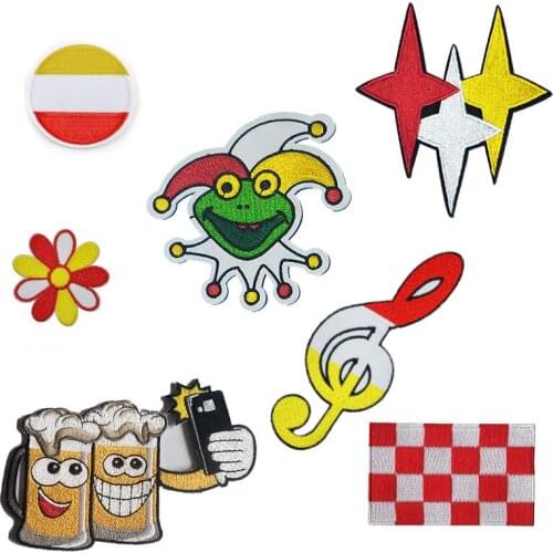 Netherland Den Bosch Carnival Frog Beer Patches for Clothing Iron on Embroidered Sew Applique Patch Badge