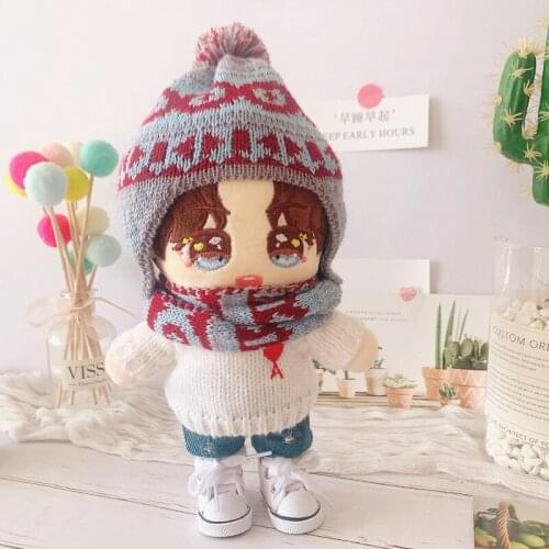 NEW Doll Clothes for 20cm Idol Dolls Accessories Plush Dolls Clothing scarf Sweater Stuffed Toys Gift Korea Kpop EXO Dolls