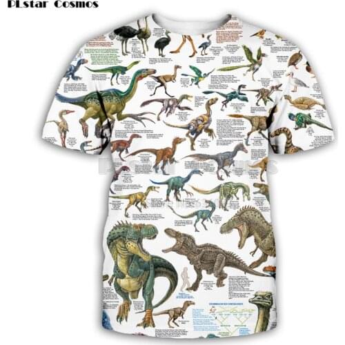 PLstar Cosmos 2019 New Fashion Men t shirt dinosaur animal Retro Style 3D All Print Unisex t-shirt summer streetwear T shirts
