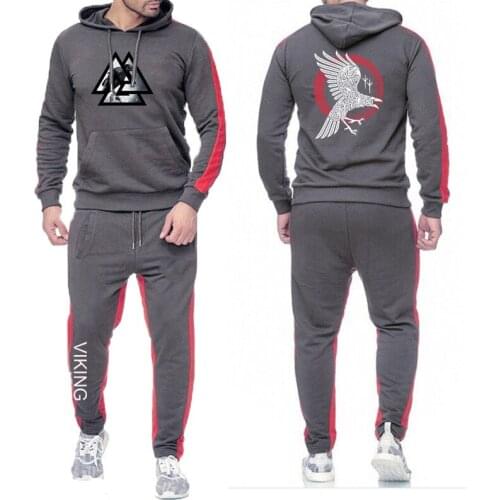 New 2021 Viking Legend Ragnars Raven Men Hooded High Street Brand Sweatpants Male Cotton Trousers Casual Pullover Suit Clothes