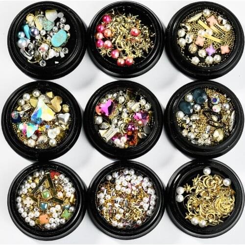 New DIY Nail Decoration Mixed Rhinestones Alloy Nail Art Decoration Moon Crystal Nails Stud Jewelry Supplies Nail Charms Stars