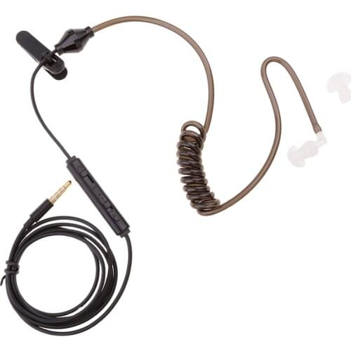 Anti-Radiation Popular Mono Earphones,3.5mm Stereo Acoustic Hollow Air Tube Wired Earpiece Earbuds,Handsfree Headset with Mic