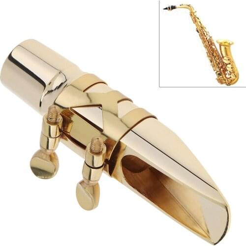 Gold Lacquer Plated Eb Tone Durable Metal Brass Saxophone Mouthpiece 6 for Alto Sax Musical Instrument Parts Accessories