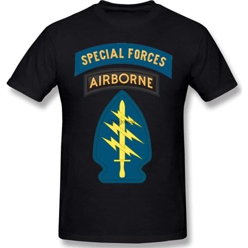Special Forces Airborne Patch and Tab Mens Classic Short Sleeve Cotton T-Shirts Tee(1)