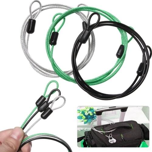 Stainless Steel Rope PVC 100cm/39 Thickness Wire Safety Cables With Looped Ends For Stage Light Tough Guard Security Lock